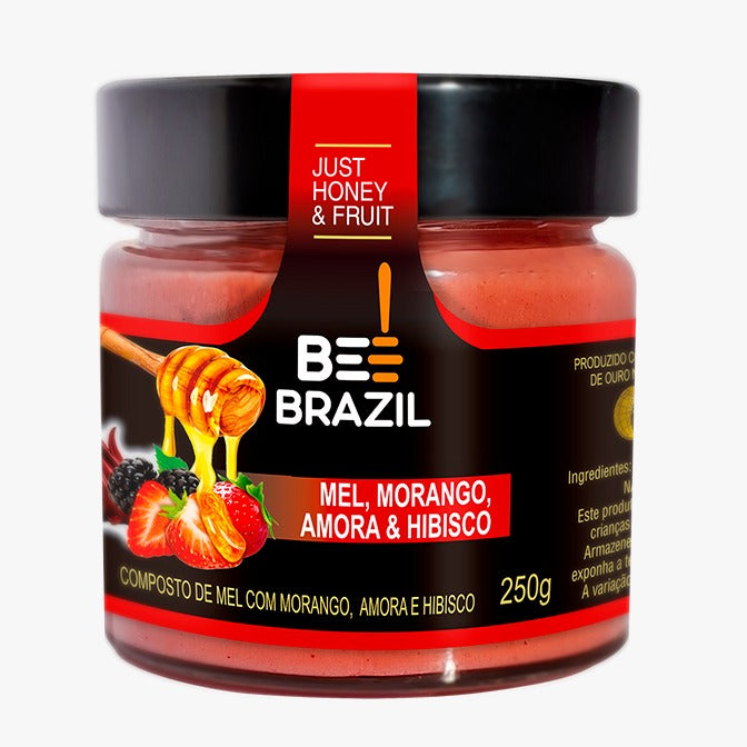 Honey+Fruits Mel com Morango e Amora e hibisco 250g