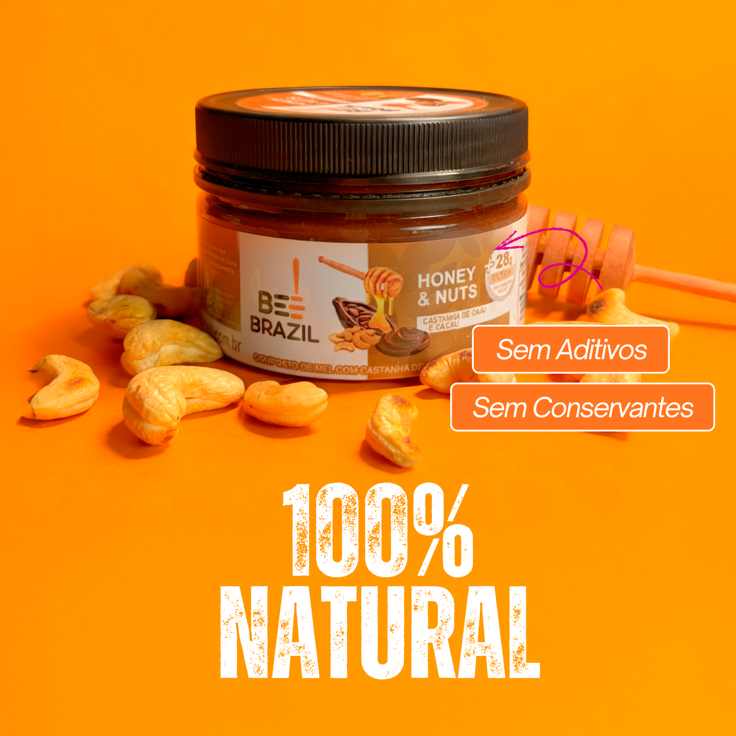 Honey+Nuts - Castanha de Caju e Cacau 350g
