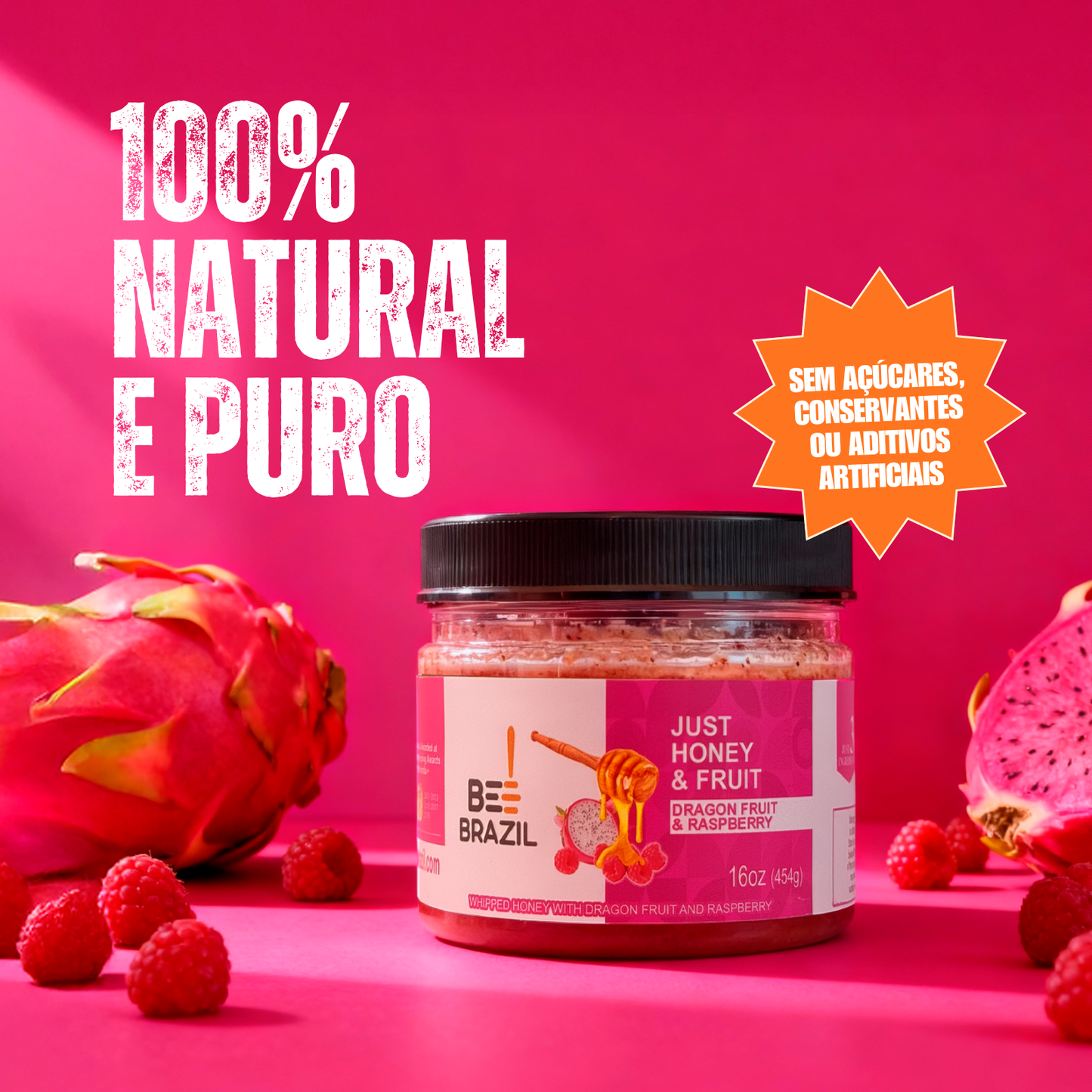 Honey+Fruits Mel com Pitaia e Framboesa 250g