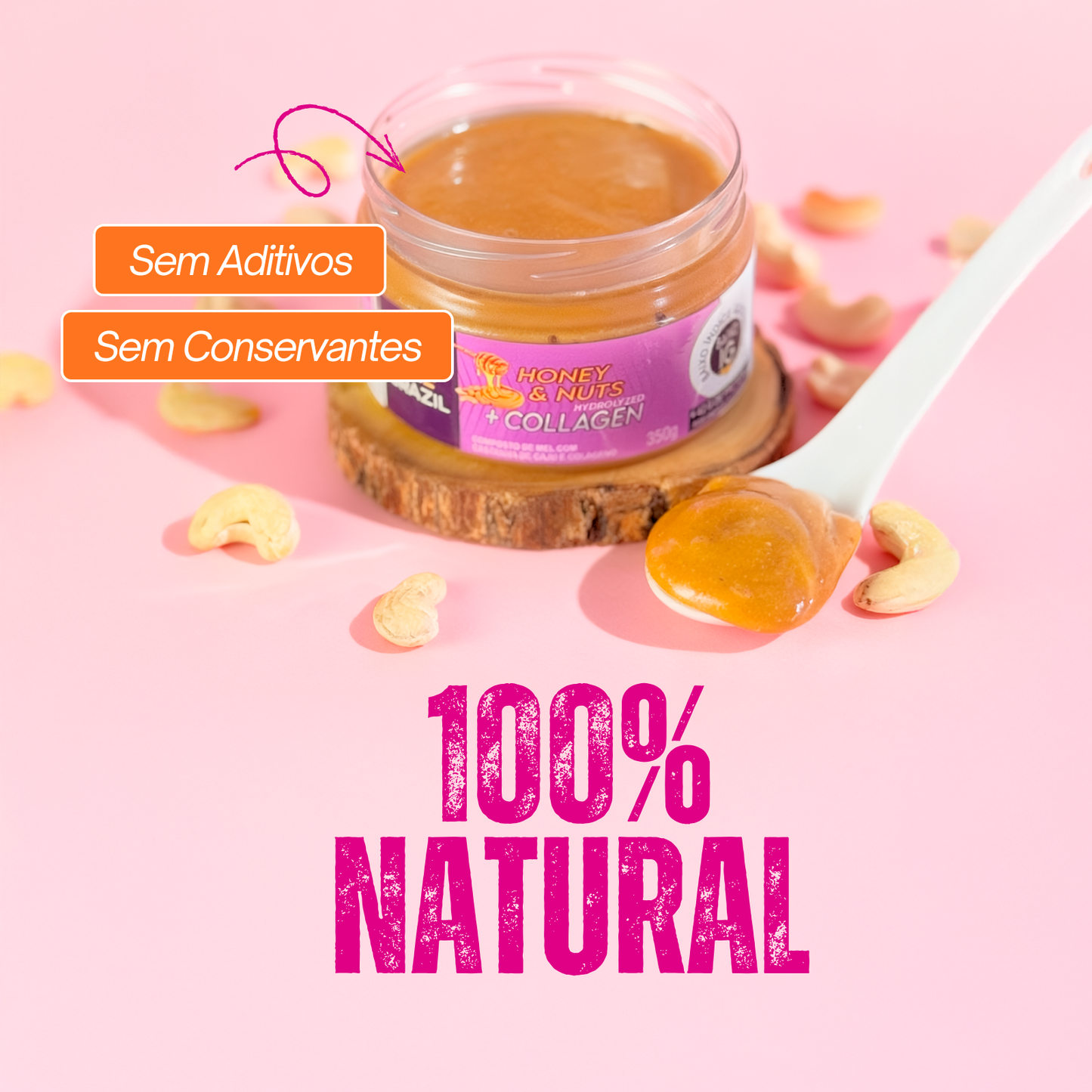 Honey+Nuts - Castanha de Caju + Colageno 350g