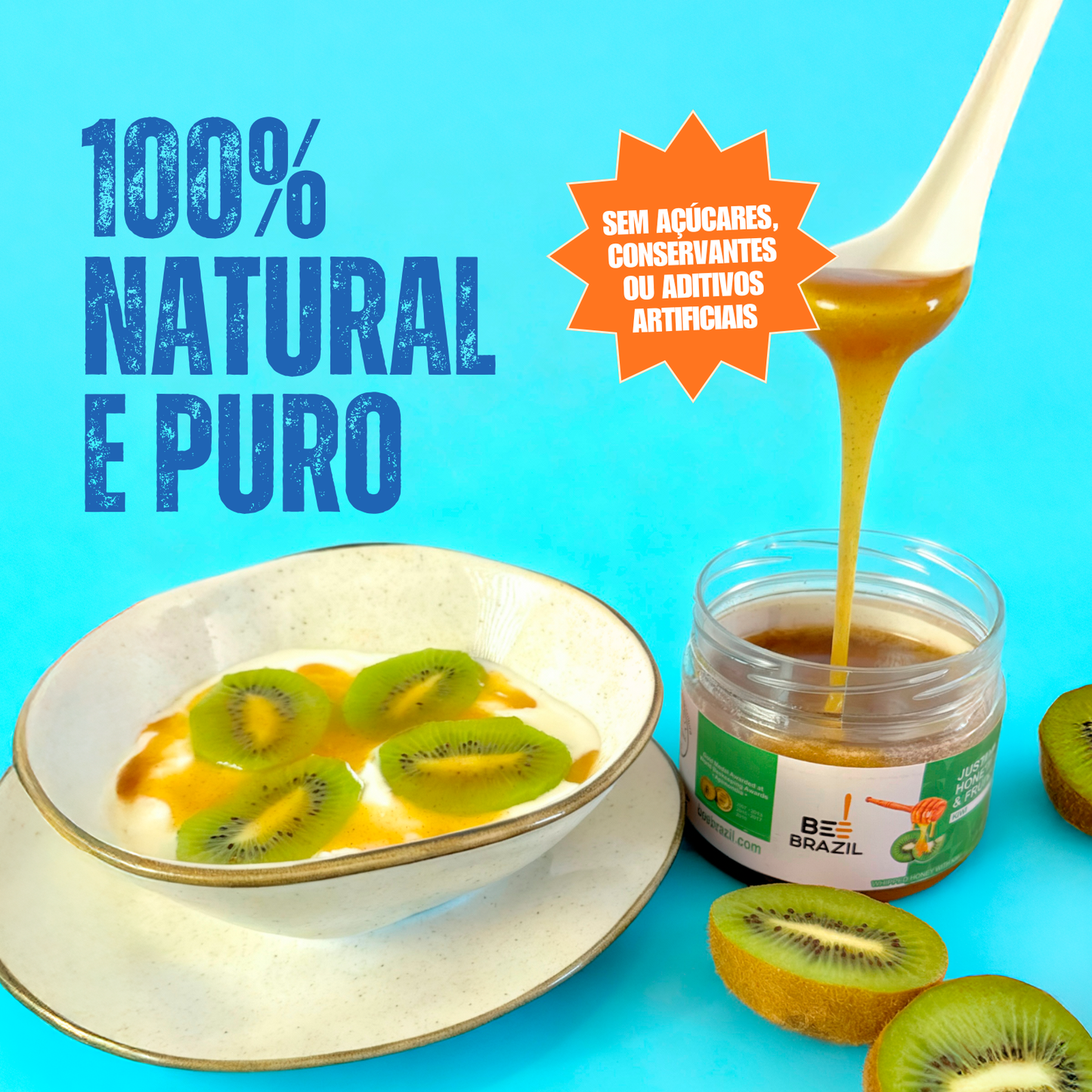 Honey+Fruits Mel com Kiwi 250g