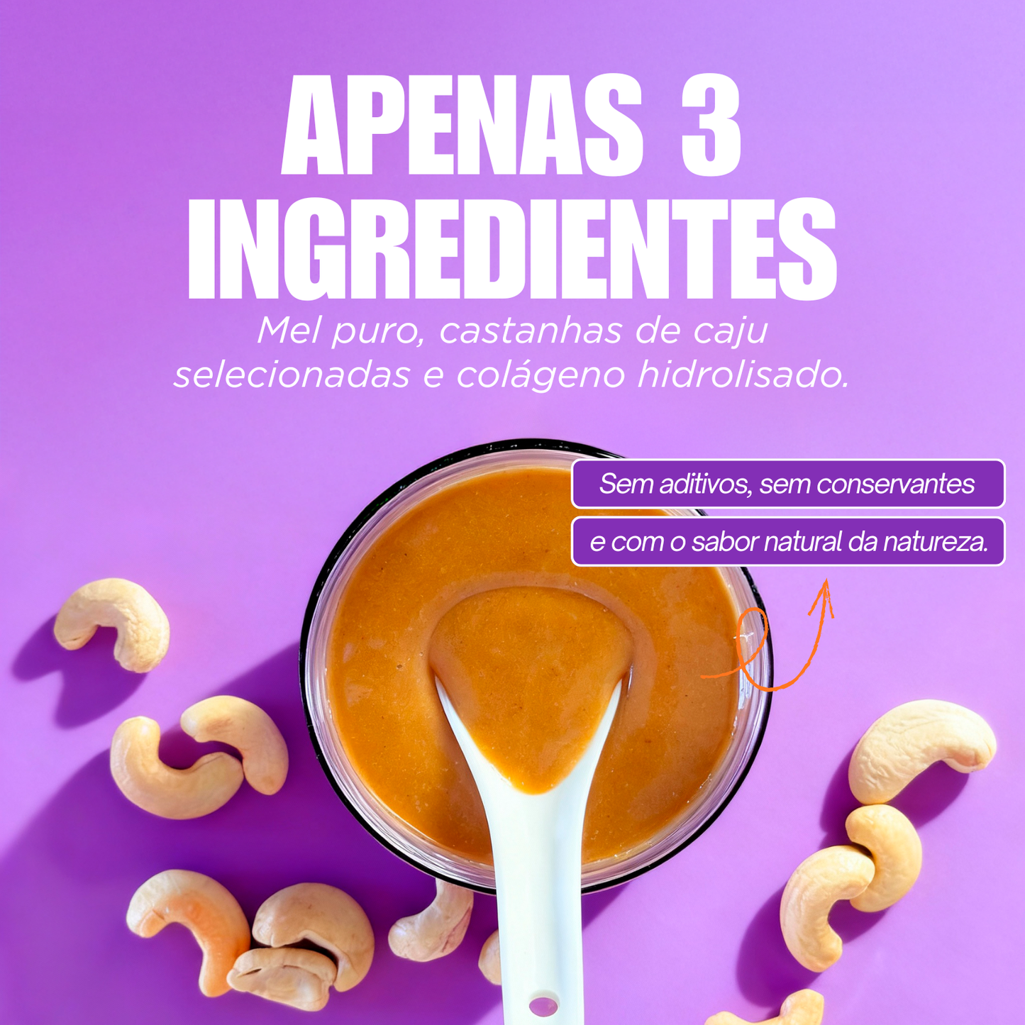 Honey+Nuts - Castanha de Caju + Colageno 350g