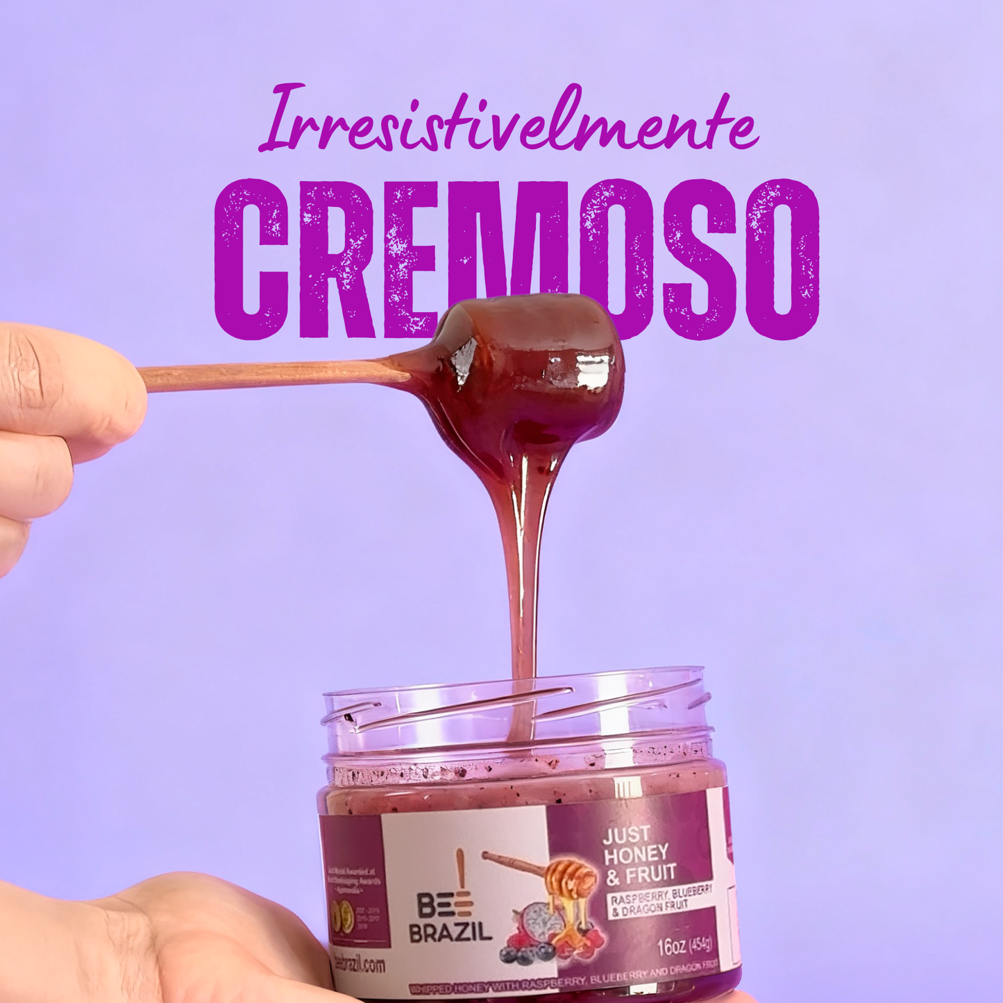 Honey+Fruits Mel com Pitaia, Framboesa e Mirtilo 250g