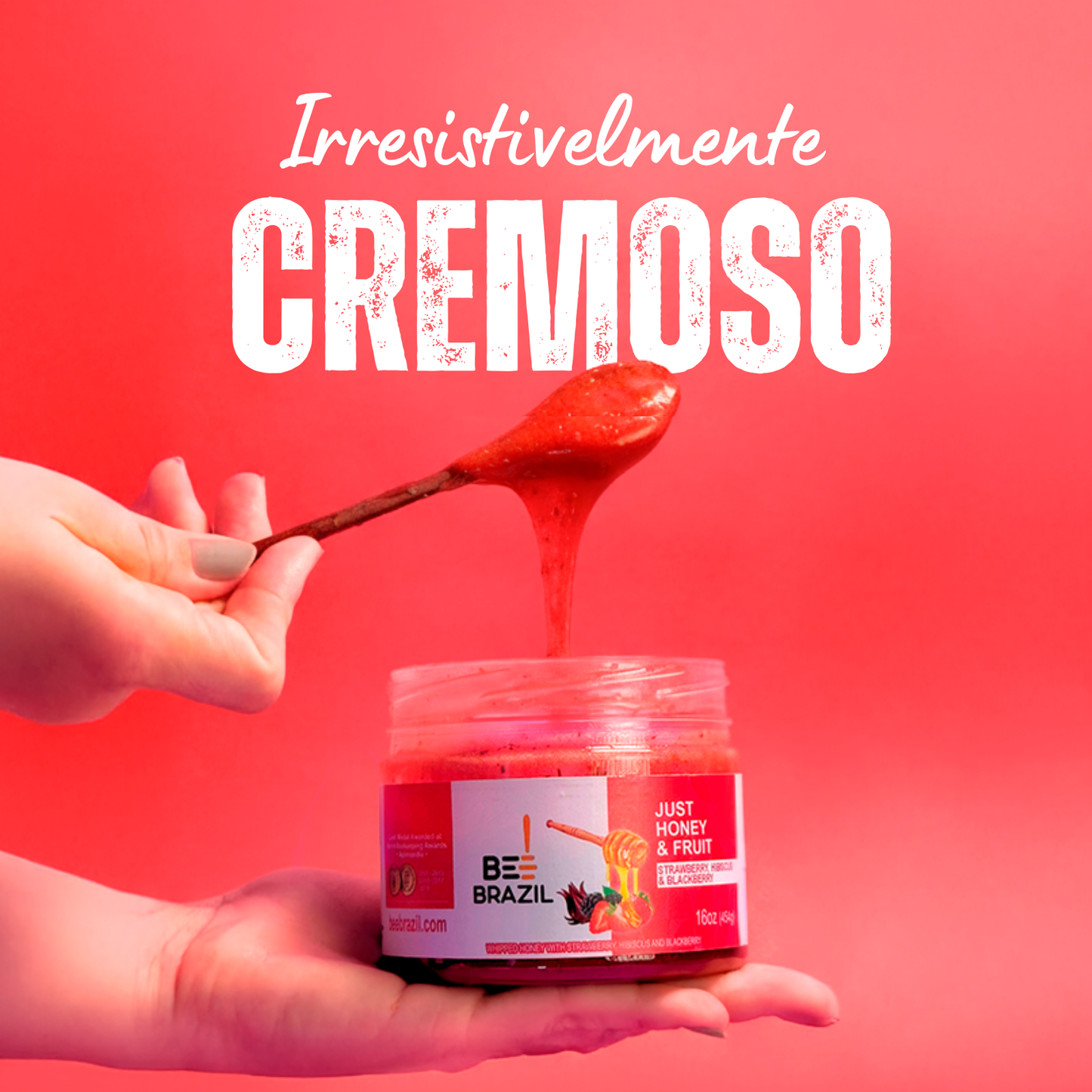 Honey+Fruits Mel com Morango e Amora e hibisco 250g