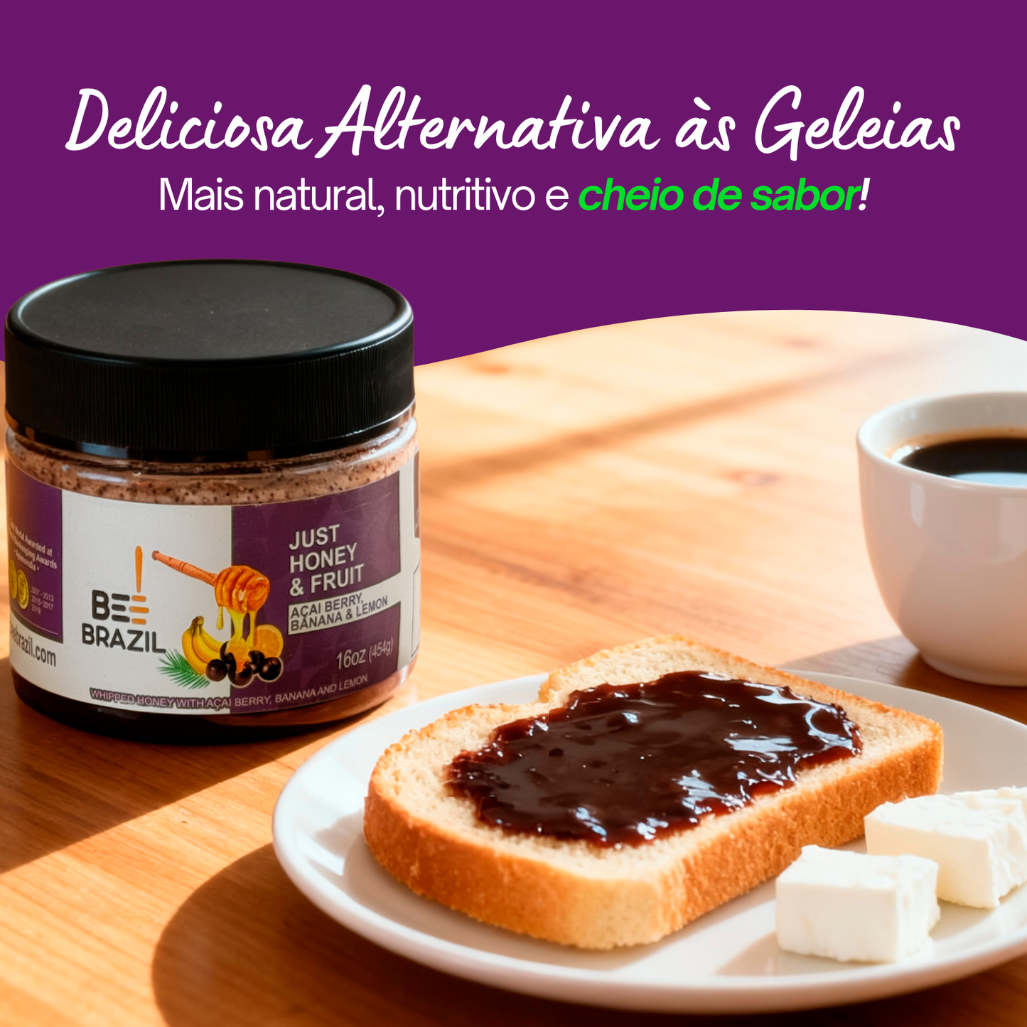 Honey+Fruits Mel com Banana, açai e limão 250g