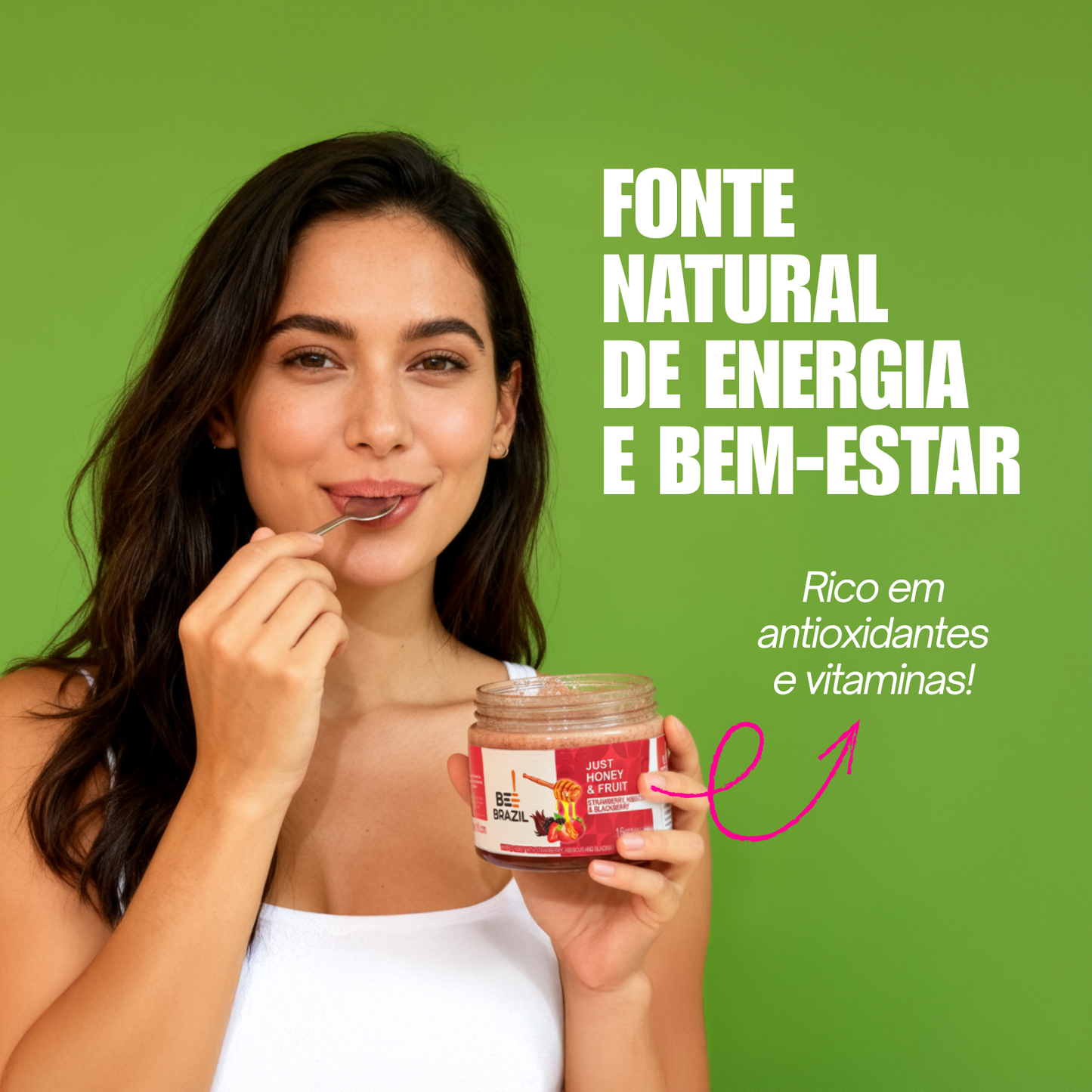 Honey+Fruits Mel com Morango e Amora e hibisco 250g