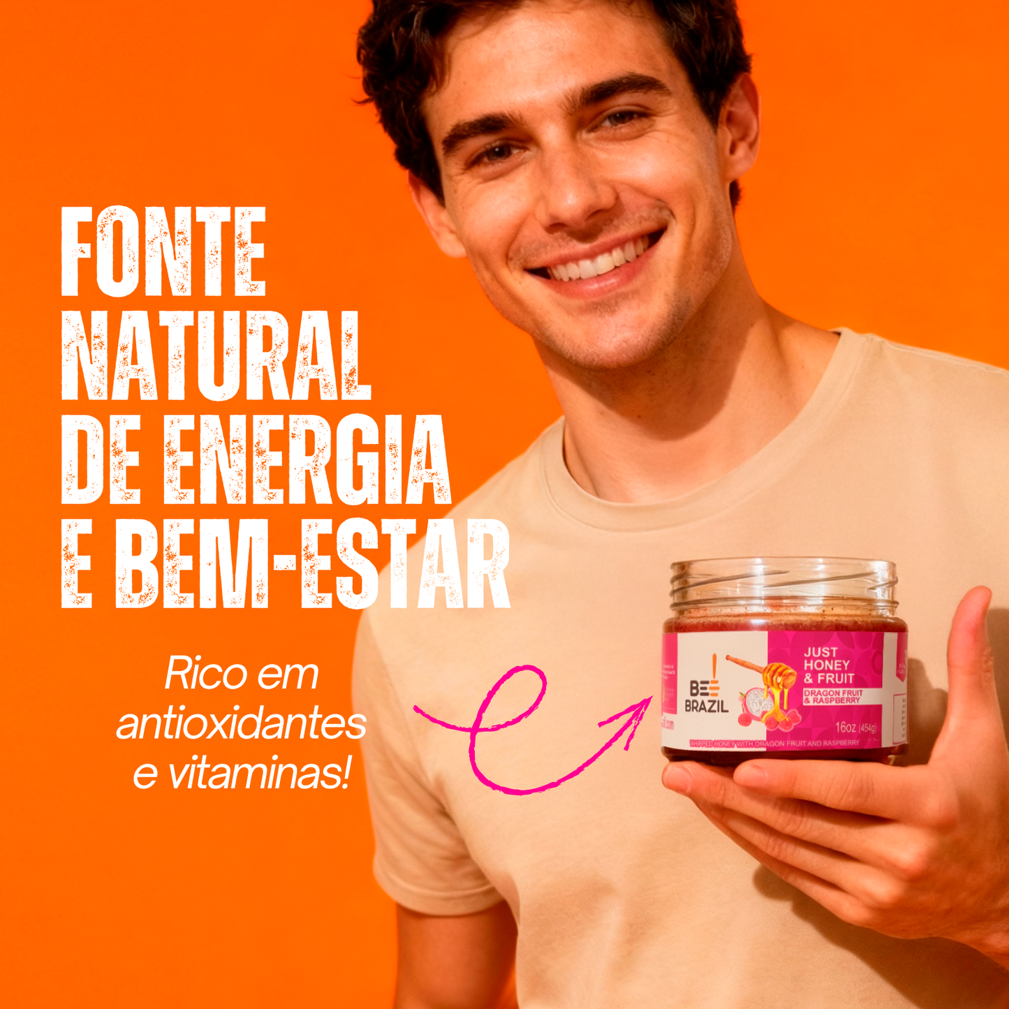 Honey+Fruits Mel com Pitaia e Framboesa 250g