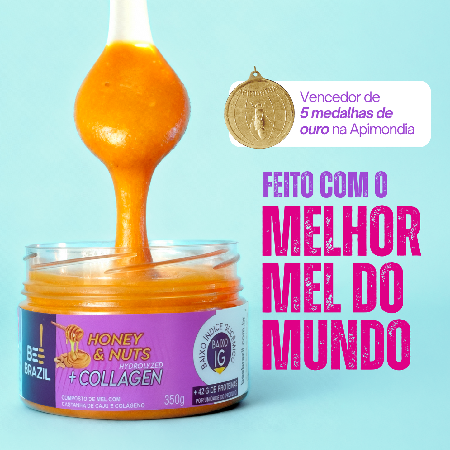 Honey+Nuts - Castanha de Caju + Colageno 350g