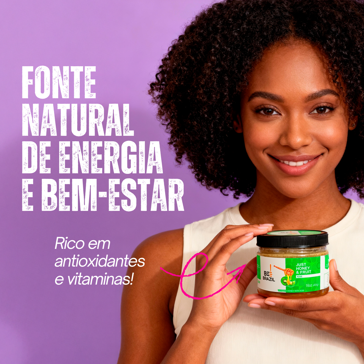 Honey+Fruits Mel com Kiwi 250g