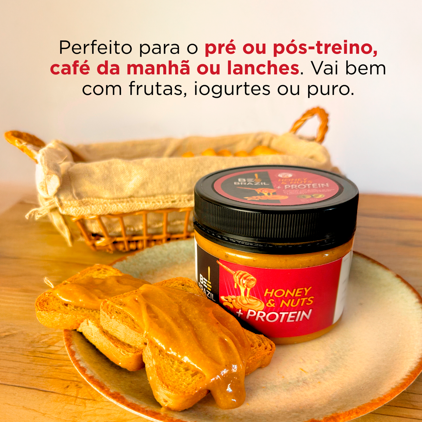 Honey+Nuts - Castanha de Caju + Proteína 350g