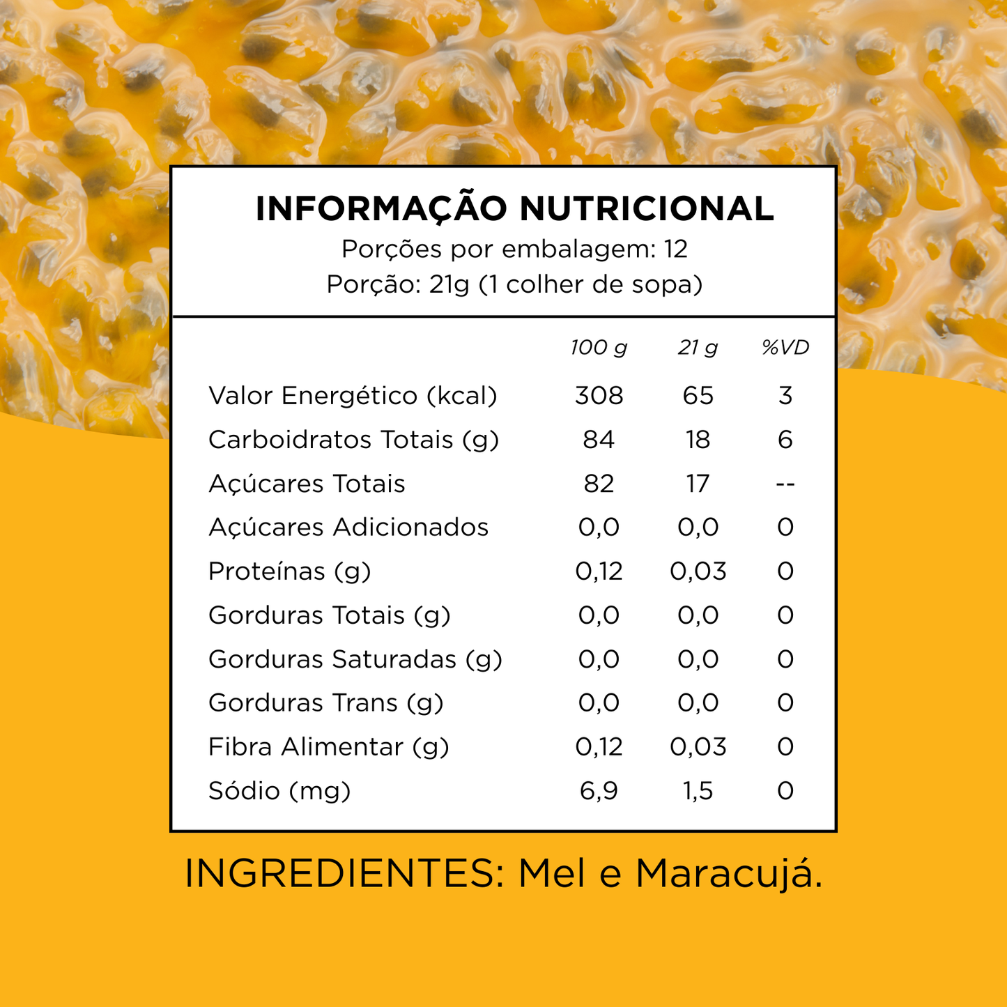 Honey+Fruits Mel com Maracujá 250g