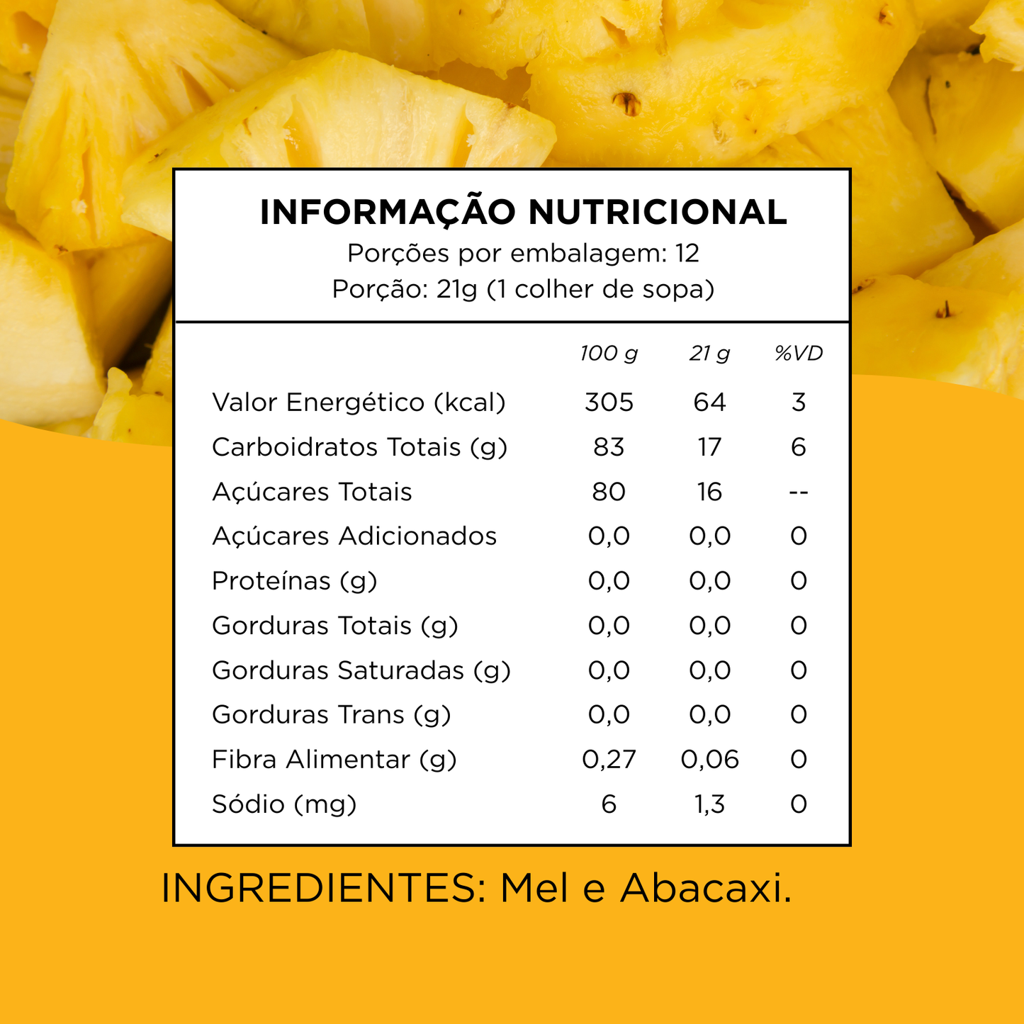 Honey+Fruits Mel com Abacaxi 250g