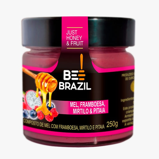 Honey+Fruits Mel com Pitaia, Framboesa e Mirtilo 250g